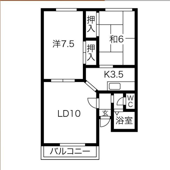 CASA JURLIQUE(2LDK/2階)の間取り写真