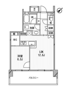 ライオンズシティ白金高輪(1LDK/4階)の間取り写真