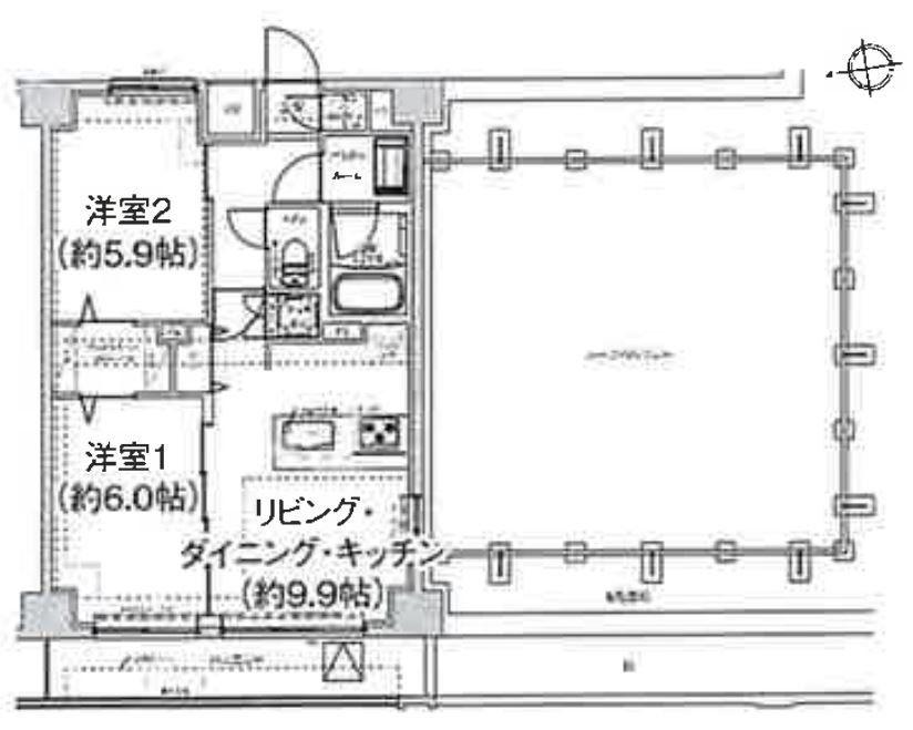 エルフォルテ東日暮里(2LDK/7階)の間取り写真