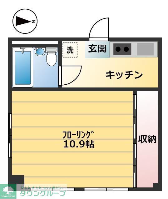 トーリンハイツ桜(1K/3階)の間取り写真