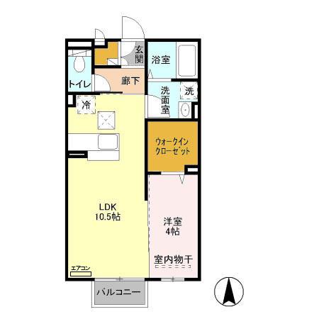 ソレーユ(1LDK/1階)の間取り写真