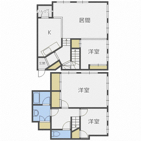 瀬比亜館神宮前(3LDK/2階)の間取り写真