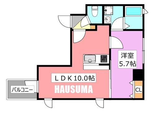 ロゼットII(1LDK/3階)の間取り写真