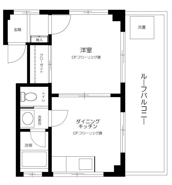 ハイツフォレスト(1DK/3階)の間取り写真