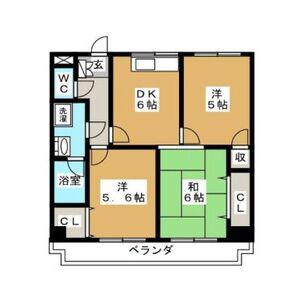 ハーモニアス元八事(3DK/2階)の間取り写真