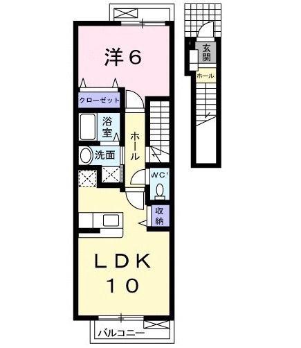 メゾン ベル(1LDK/2階)の間取り写真