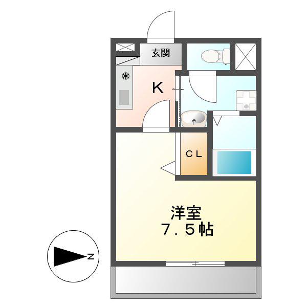 SK HOUSE(1K/3階)の間取り写真