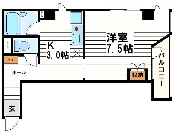 伊藤谷町ビル(1K/5階)の間取り写真