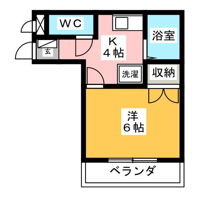 マーメイド(1K/3階)の間取り写真