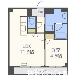 グローリアM・K(1LDK/2階)の間取り写真