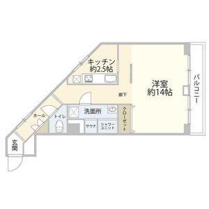 キャッスルマンション代官山(1K/3階)の間取り写真