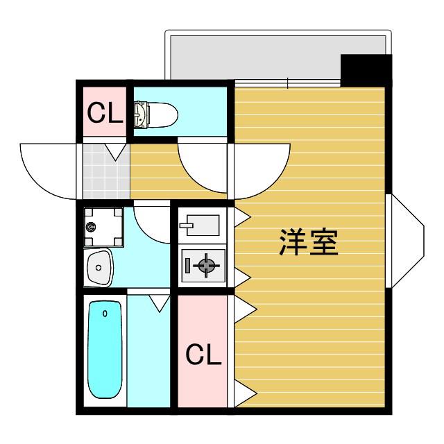 C-WING(ワンルーム/4階)の間取り写真