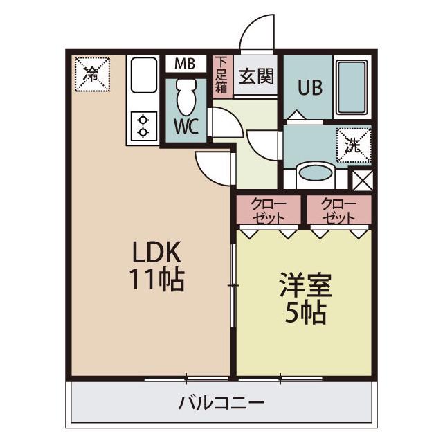 アプレイザル元町(1LDK/2階)の間取り写真