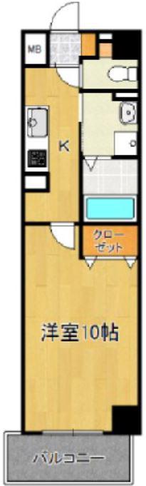 ユーコウビル山王(1K/3階)の間取り写真