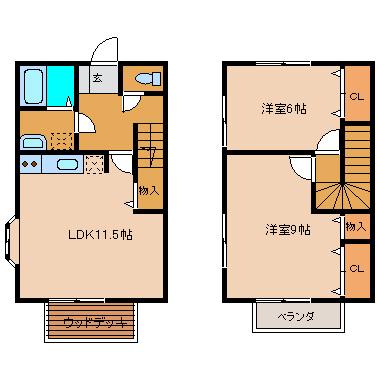 シャイニングパレスII(2LDK/2階)の間取り写真