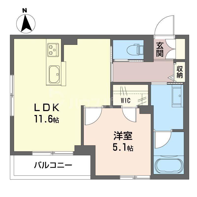 モルド椿森(1LDK/3階)の間取り写真