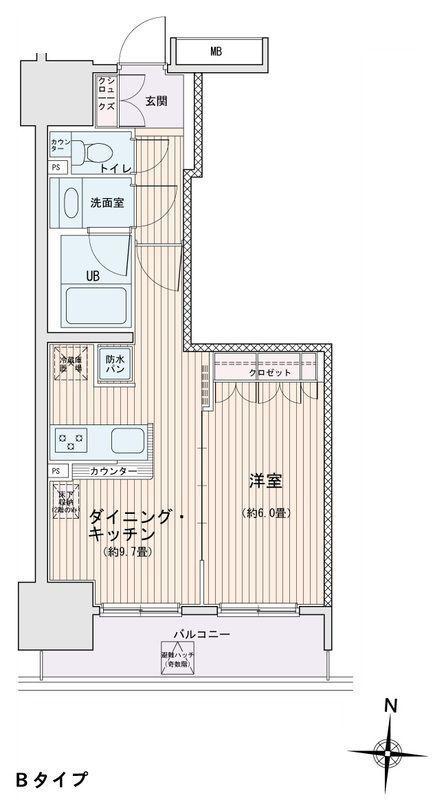 エスティメゾン錦糸町II(1LDK/14階)の間取り写真