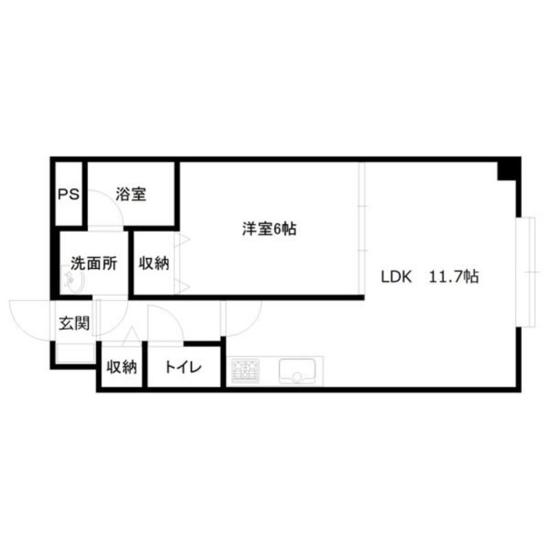 ベルメゾン学園前(1LDK/3階)の間取り写真