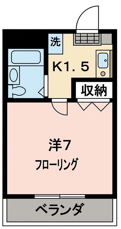 コパーズアプト港南VIパートII(1K/3階)の間取り写真
