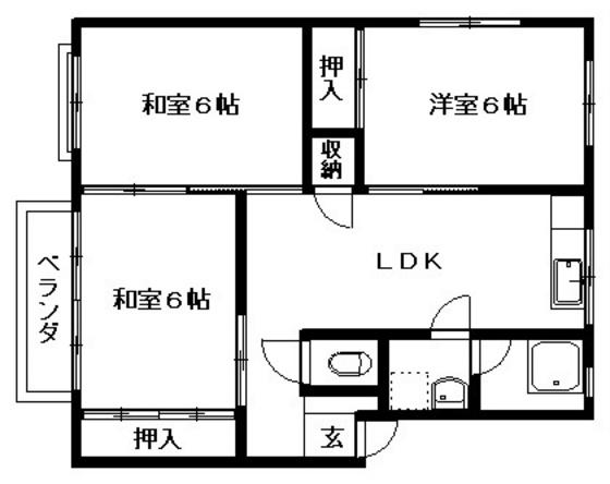グリーンハイツ河合(3LDK/1階)の間取り写真