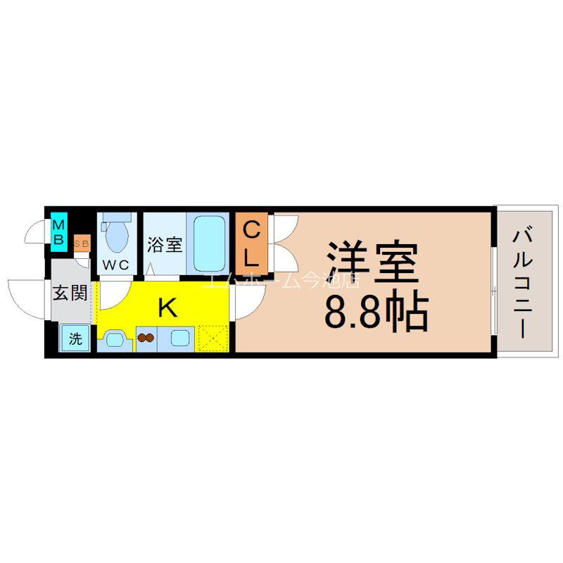 パルティール神宮前(1K/6階)の間取り写真