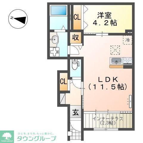 ブラン メゾンIII(1LDK/1階)の間取り写真