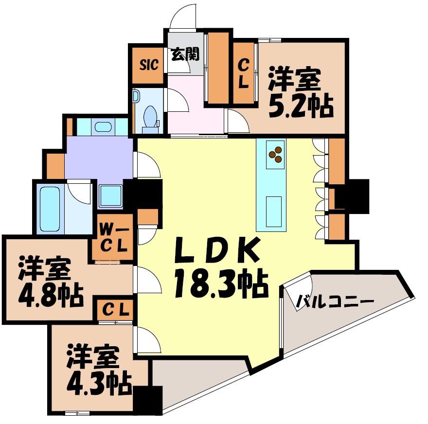 MOTHER(2SLDK/5階)の間取り写真
