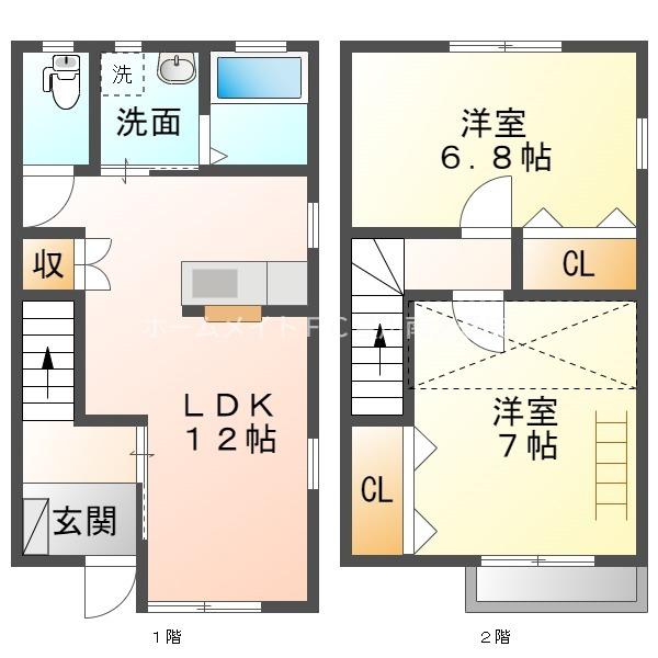 ラ・メゾンK(2SLDK/1階)の間取り写真