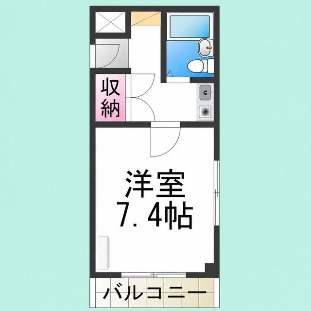ドミールタチバナ五月町II(1K/4階)の間取り写真