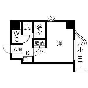 ハイム金山南(1K/5階)の間取り写真