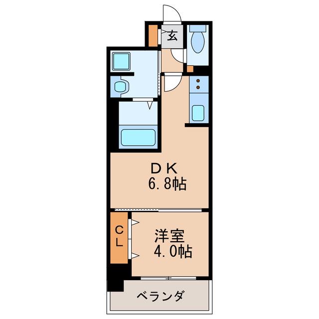 ザ・レジデンスパーク久屋大通(1DK/12階)の間取り写真