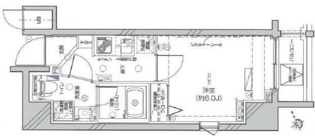 LEA川崎壱番館(1K/8階)の間取り写真