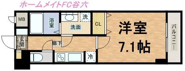 S-RESIDENCE HOMMACHIMARKS(1K/12階)の間取り写真