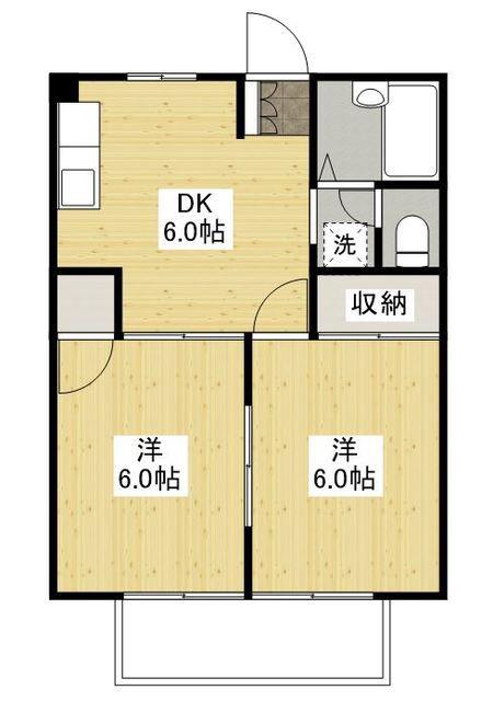 シティハイツ長陽(2DK/1階)の間取り写真