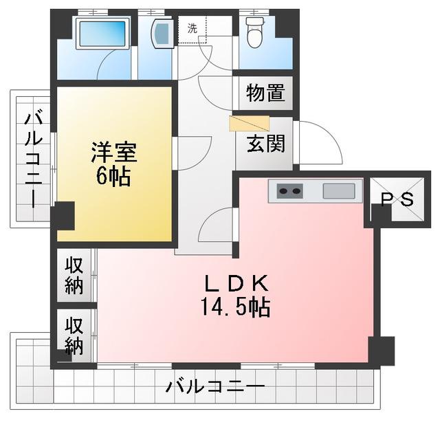 ソラリス(1LDK/2階)の間取り写真