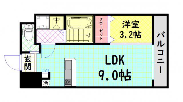 LA BENTEN(1LDK/3階)の間取り写真