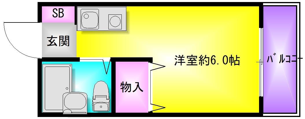 ライラックレインボー北木の本(ワンルーム/5階)の間取り写真