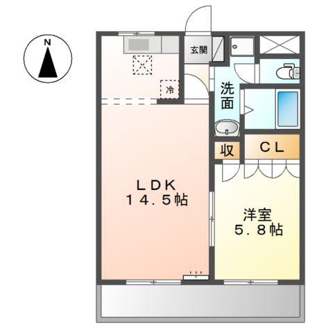 シトラス ユノス(1LDK/1階)の間取り写真