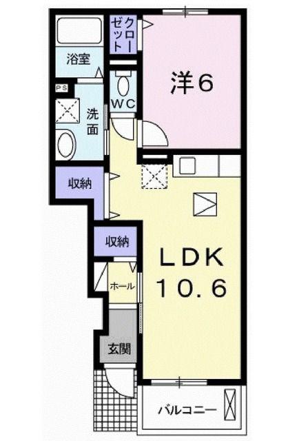 モナ ケイ(1LDK/1階)の間取り写真