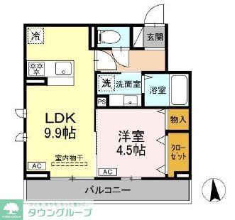 DBLESS横濱岸根公園I(1LDK/2階)の間取り写真