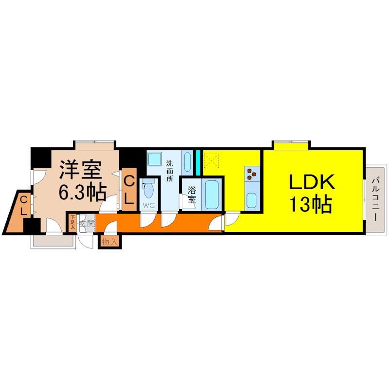 センチュリー富士見(1LDK/6階)の間取り写真