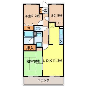 スターコート北浦和(2SLDK/5階)の間取り写真