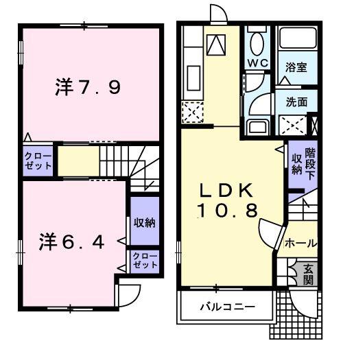 リーブラIII(2LDK/1階)の間取り写真