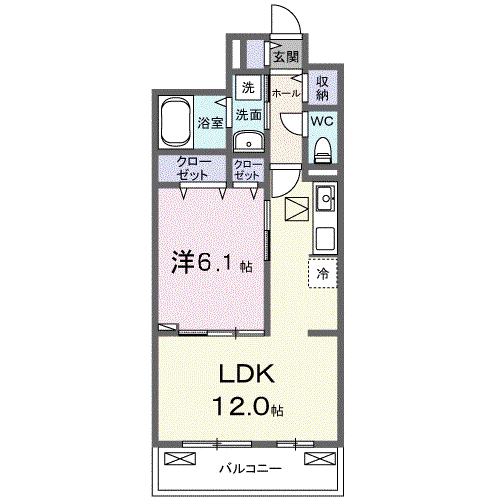 ヴィオラ住吉ノ(1LDK/1階)の間取り写真