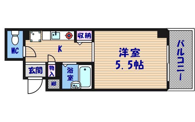 ルミエールシンケIII(1K/5階)の間取り写真