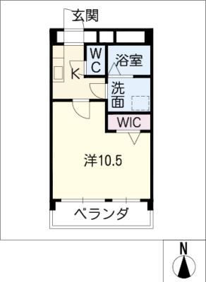 アーバンハイツNOAH(1K/2階)の間取り写真