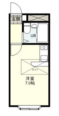 ベルピア鎌倉第7(1K/1階)の間取り写真