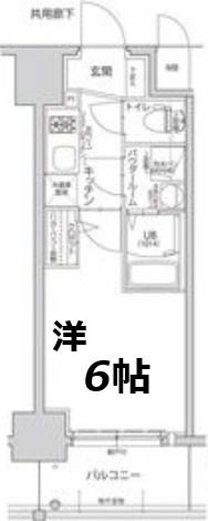 エスリード大阪プライムゲート(1K/2階)の間取り写真
