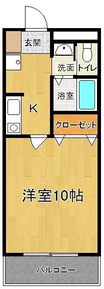 メゾンアソシエ(1K/1階)の間取り写真