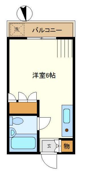 ボーディング5(ワンルーム/2階)の間取り写真